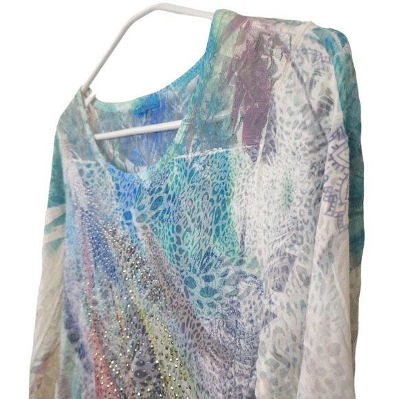 Lacey Y2K Rainbow Fairy Core Bedazzled Top - Picture 5 of 8